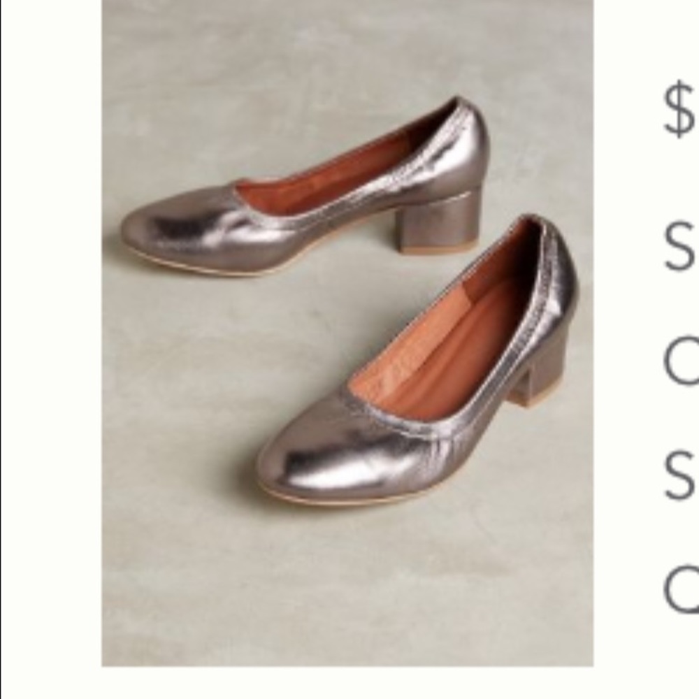 Jeffrey Campbell Bitsie pewter round toe pumps